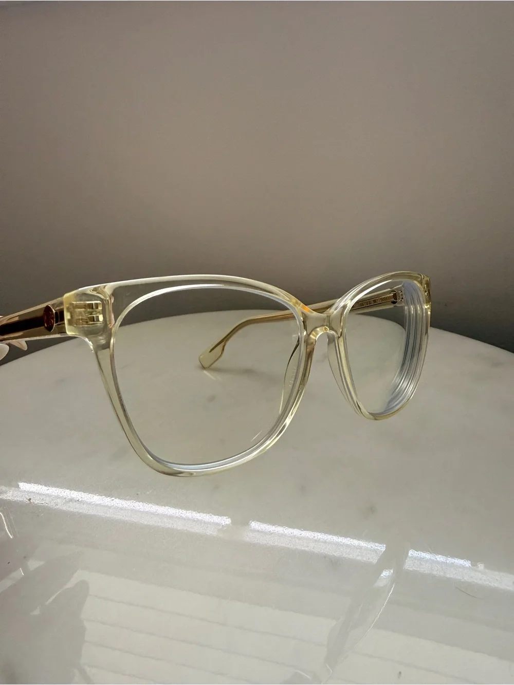 Burberry BE2345 Caroline Translucent Cream Cat-Eye Women's Glasses